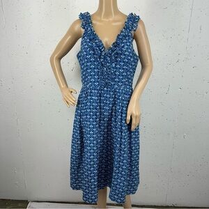 Banana Republic Heritage Collection Women’s size 8 Vee Blue Floral Print Dress
